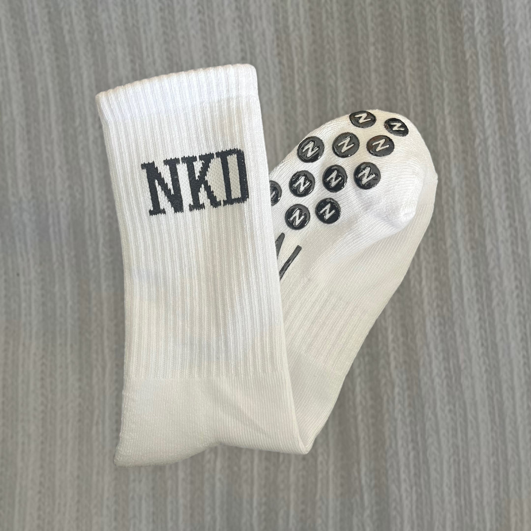 2.0 White NKD Grip Sock