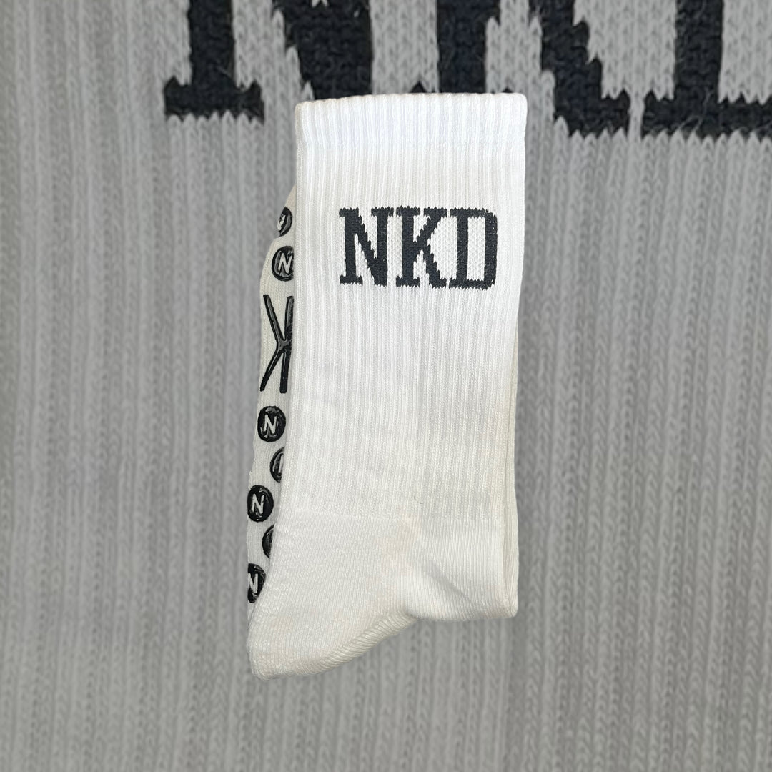 2.0 White NKD Grip Sock