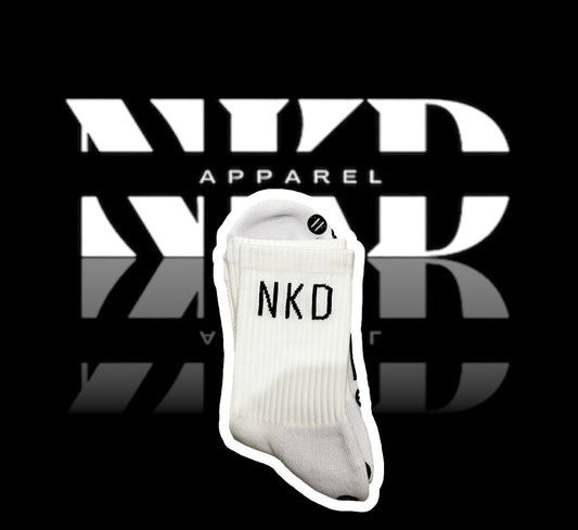 White NKD Grip Sock